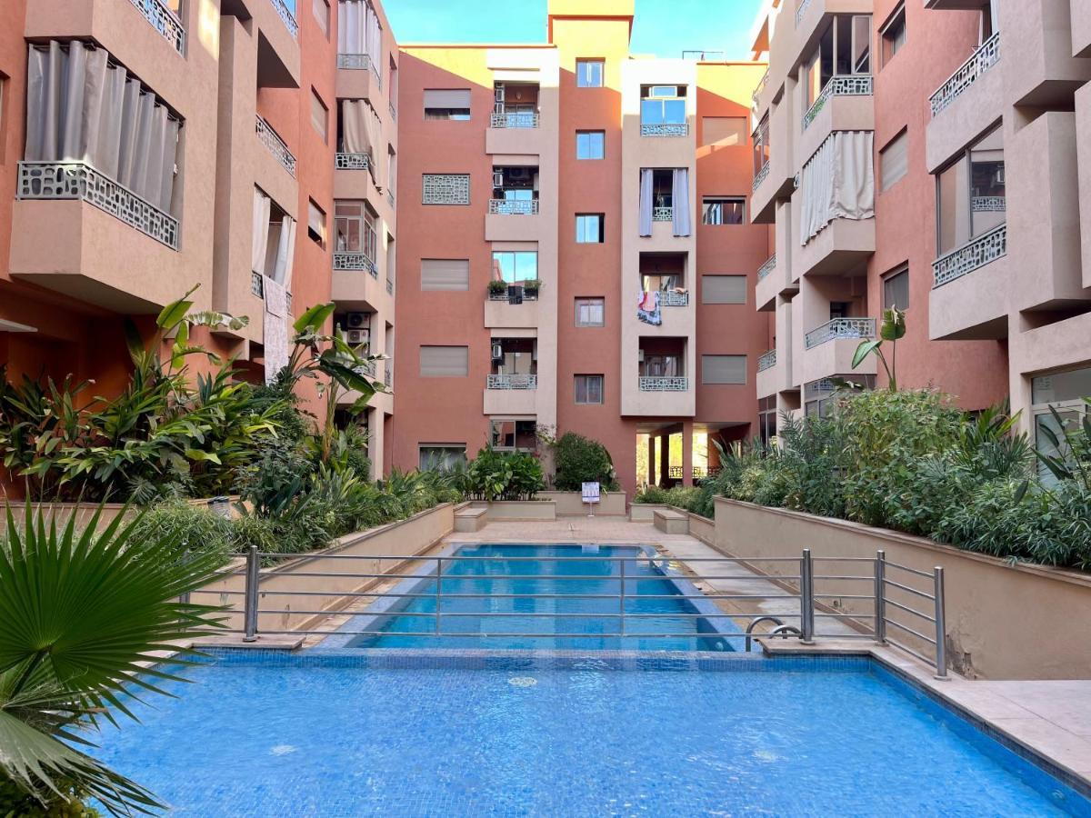 Bel Appartement A Marrakech En Residence Avec Piscine - Fibre & Netflix Marrakesh Exteriör bild
